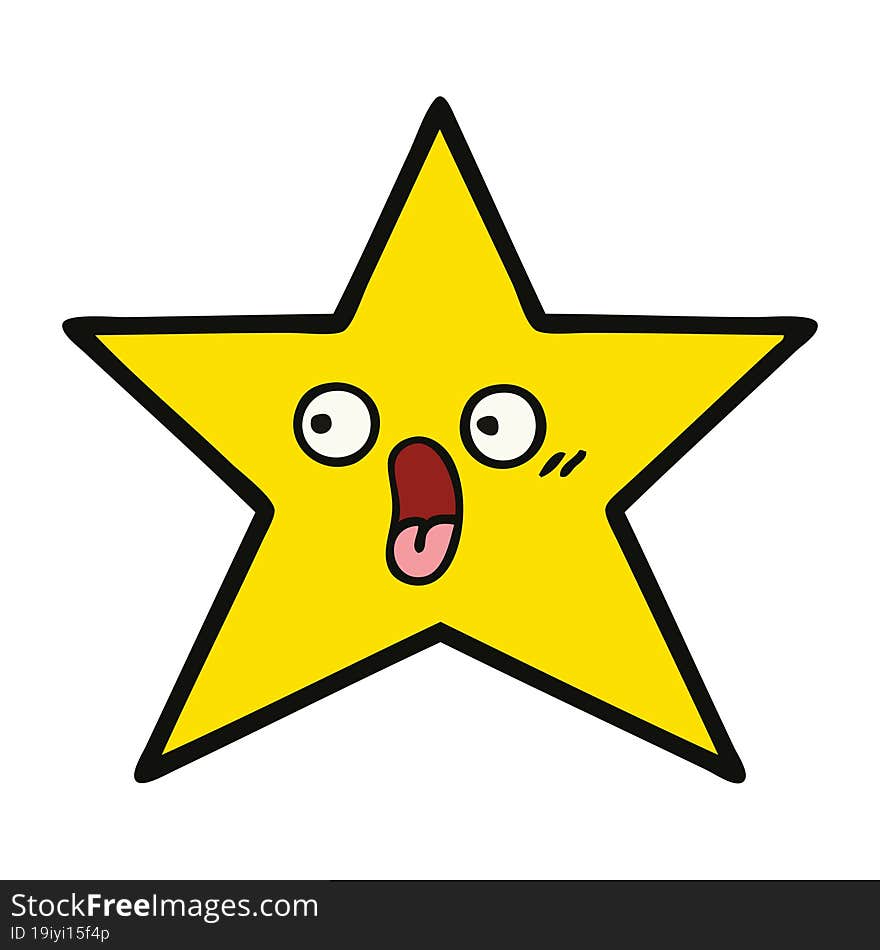 cute cartoon gold star