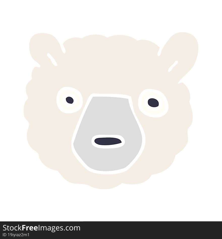 cartoon doodle polar bear face