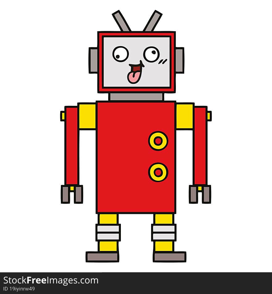 cute cartoon crazy robot