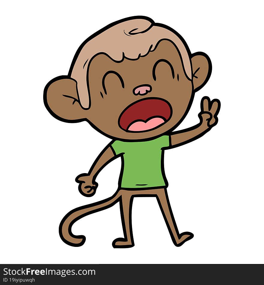 shouting cartoon monkey. shouting cartoon monkey