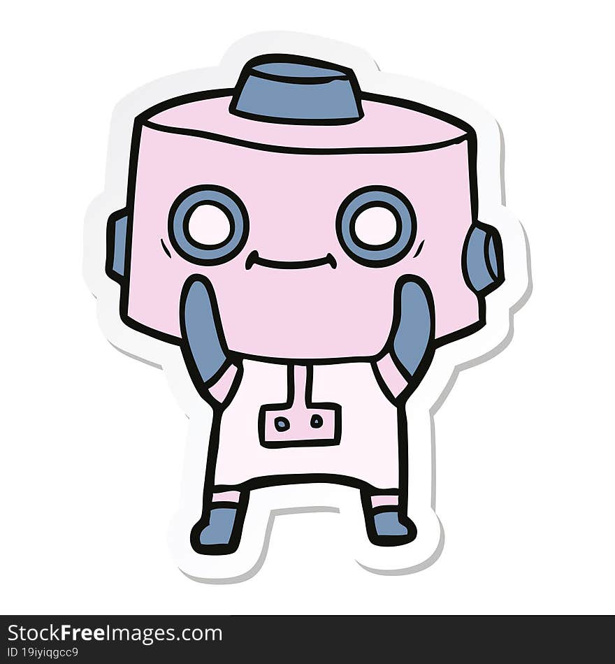 Sticker Of A Cartoon Robot