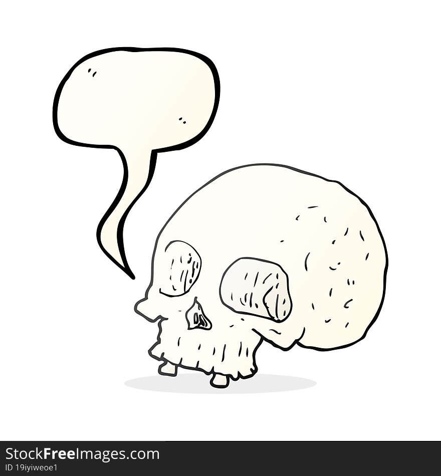 speech bubble cartoon old skull