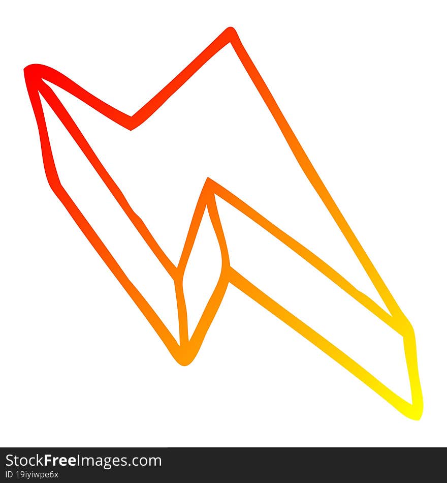 warm gradient line drawing cartoon decorative lightning bolt