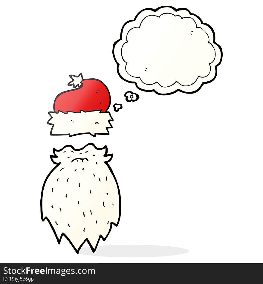 Thought Bubble Cartoon Santa Hat And Beard