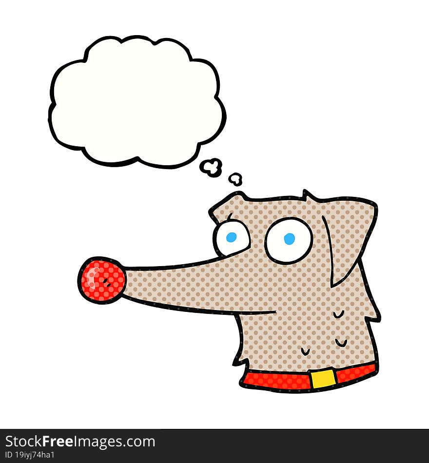 Thought Bubble Cartoon Dog With Collar