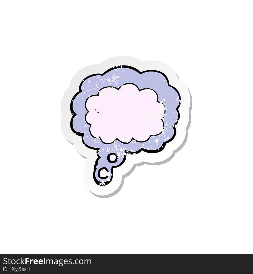 retro distressed sticker of a cartoon thought cloud