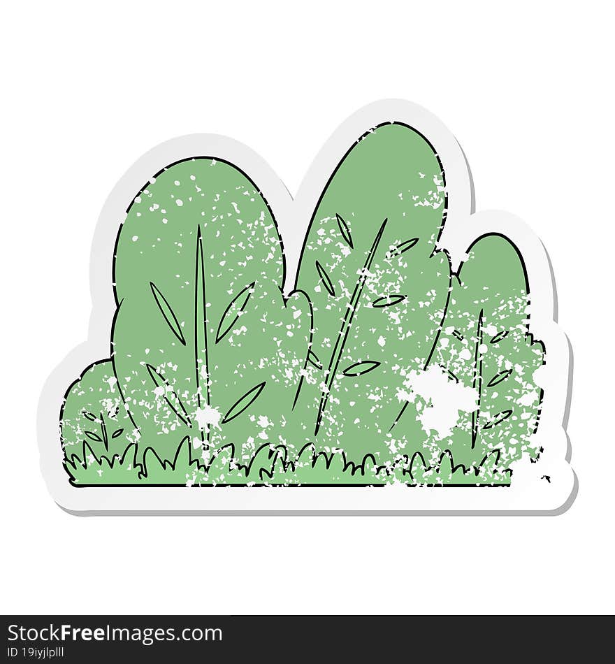 distressed sticker of a cartoon hedge