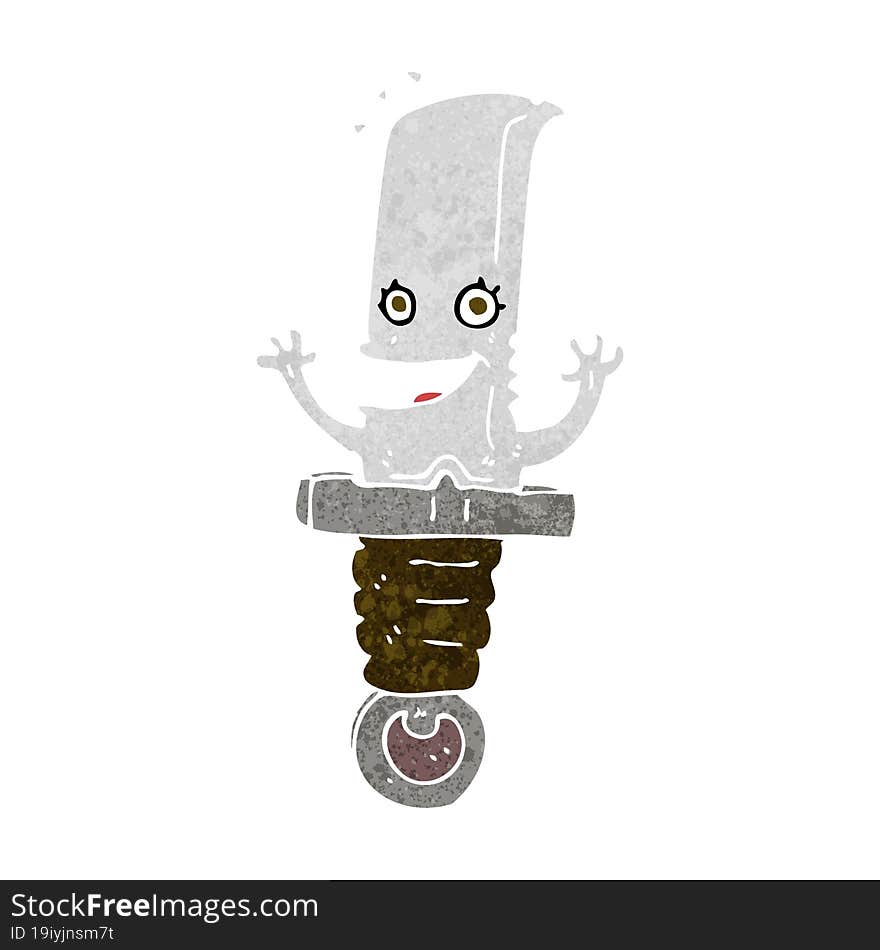 crazy cartoon knife character