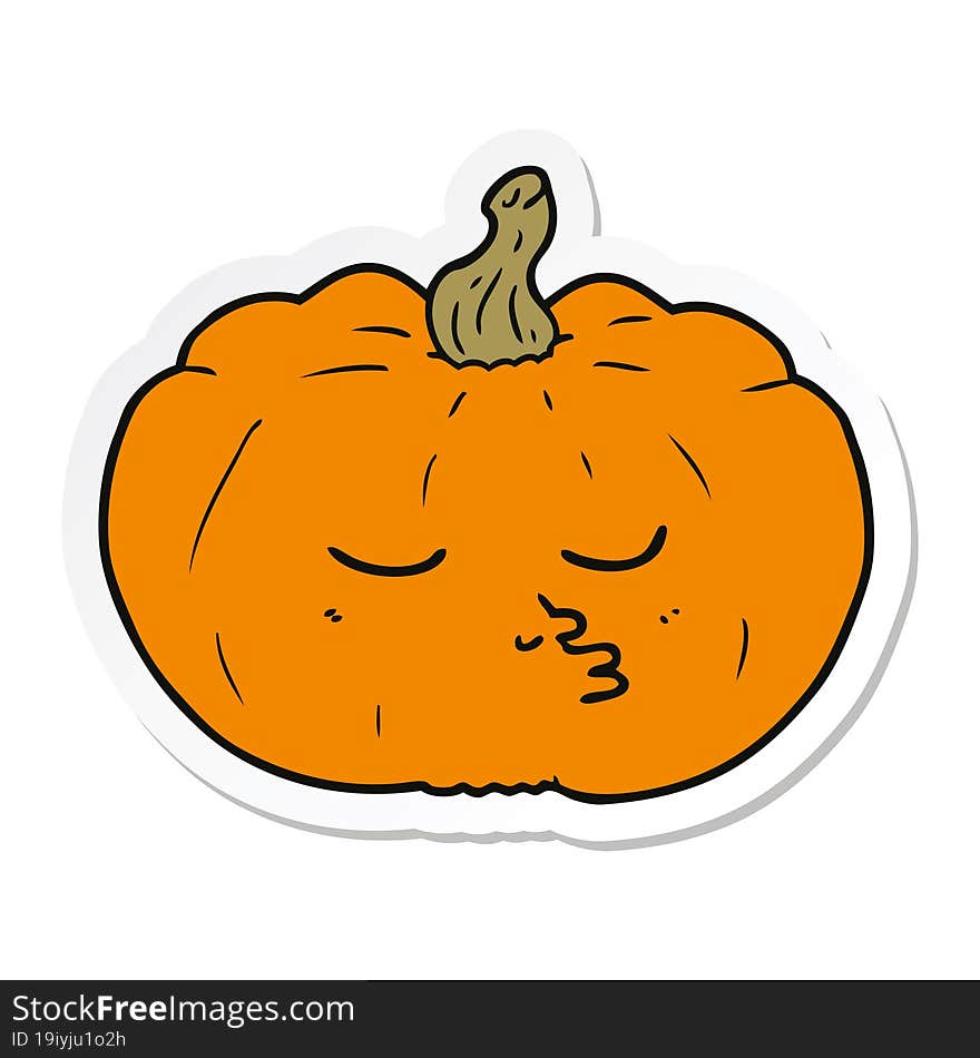 Sticker Of A Cartoon Pumpkin