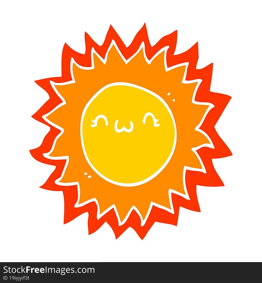 flat color style cartoon sun