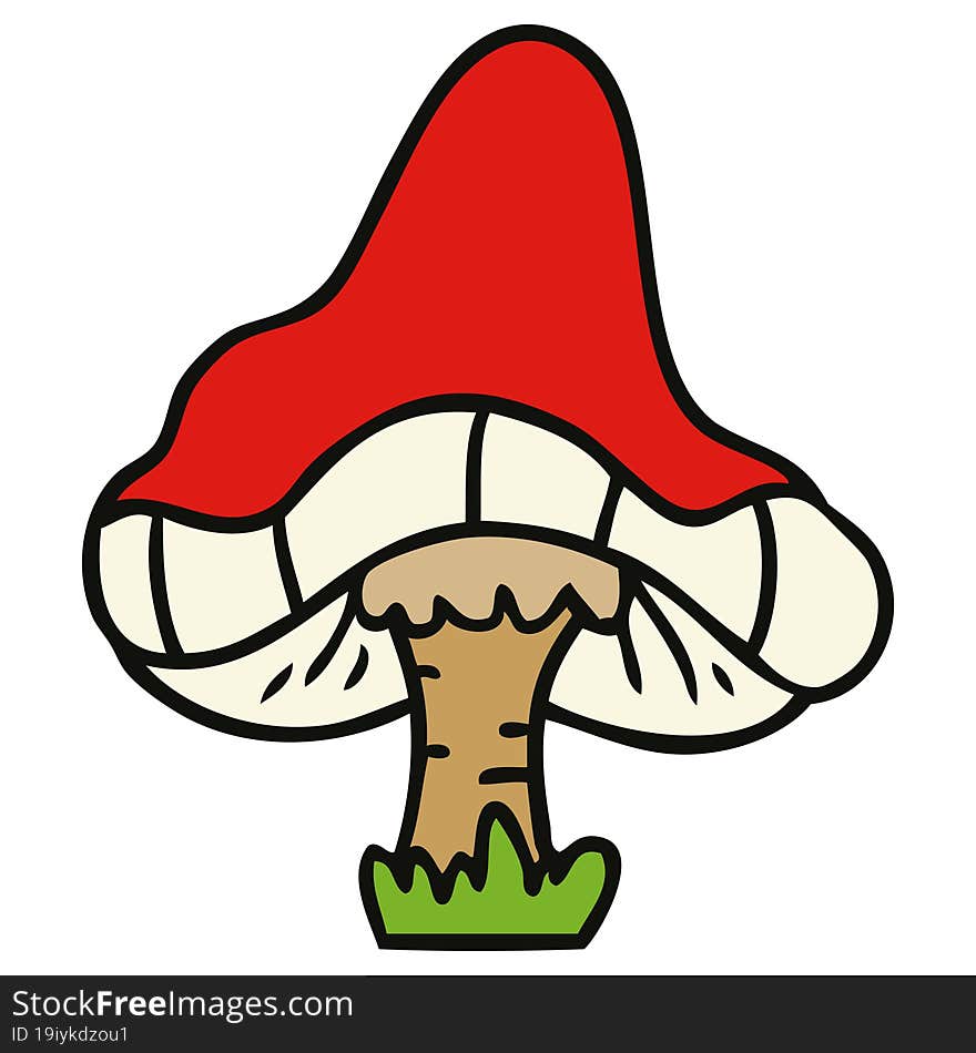 cartoon doodle of a single mushroom