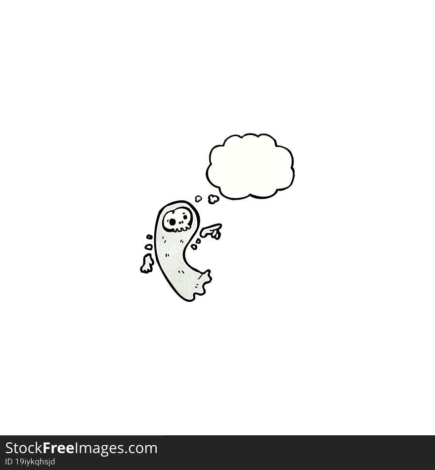 ghost with thought bubble cartoon