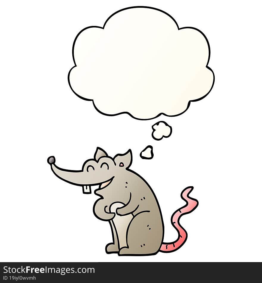 cartoon rat with thought bubble in smooth gradient style