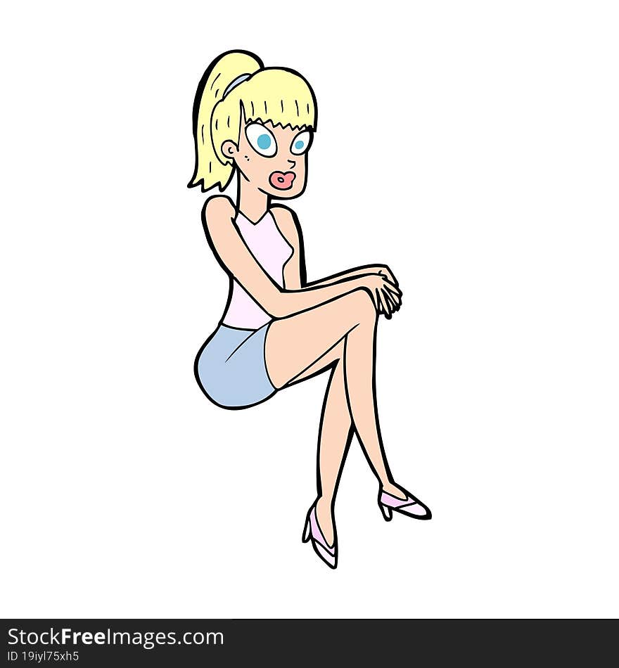 cartoon pretty woman