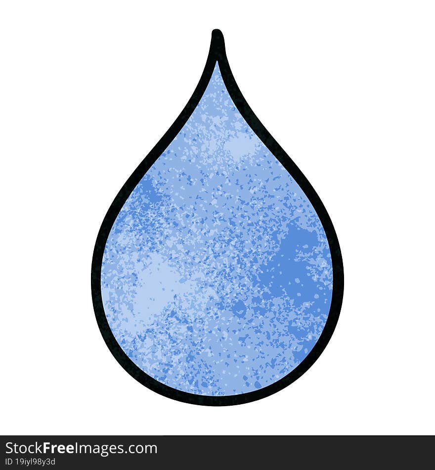 Quirky Hand Drawn Cartoon Rain Drop