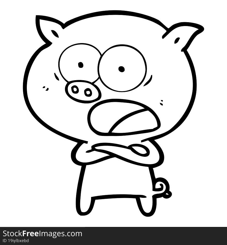 cartoon pig shouting. cartoon pig shouting