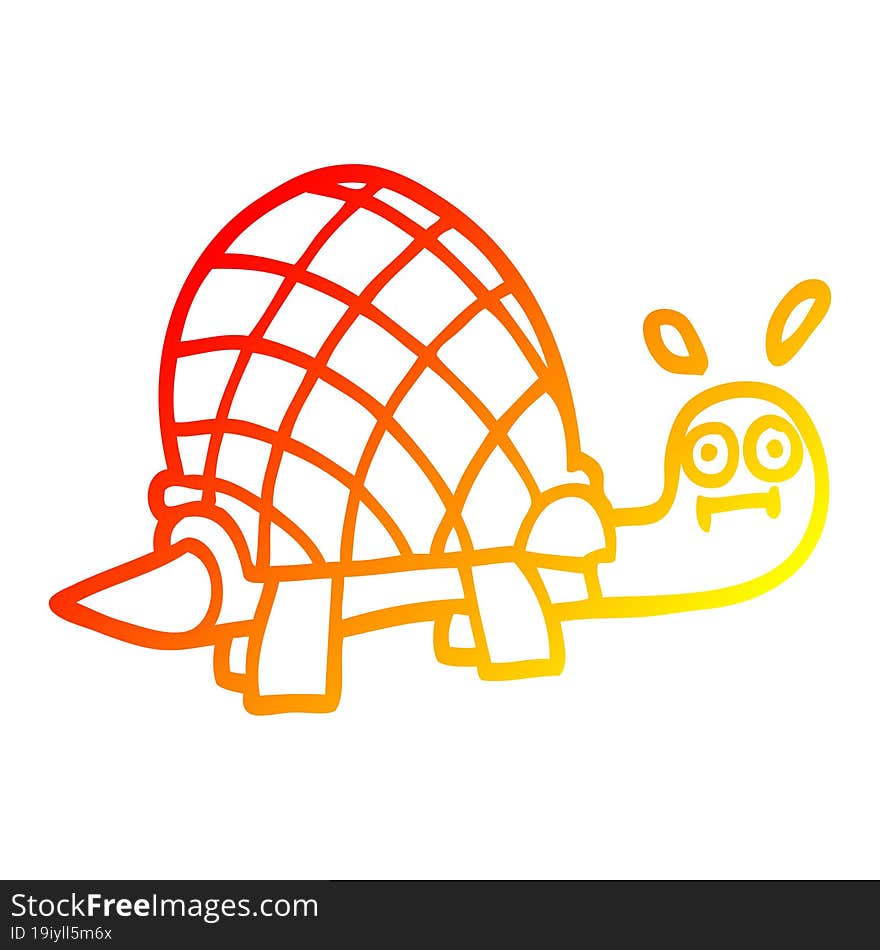 warm gradient line drawing cartoon funny tortoise