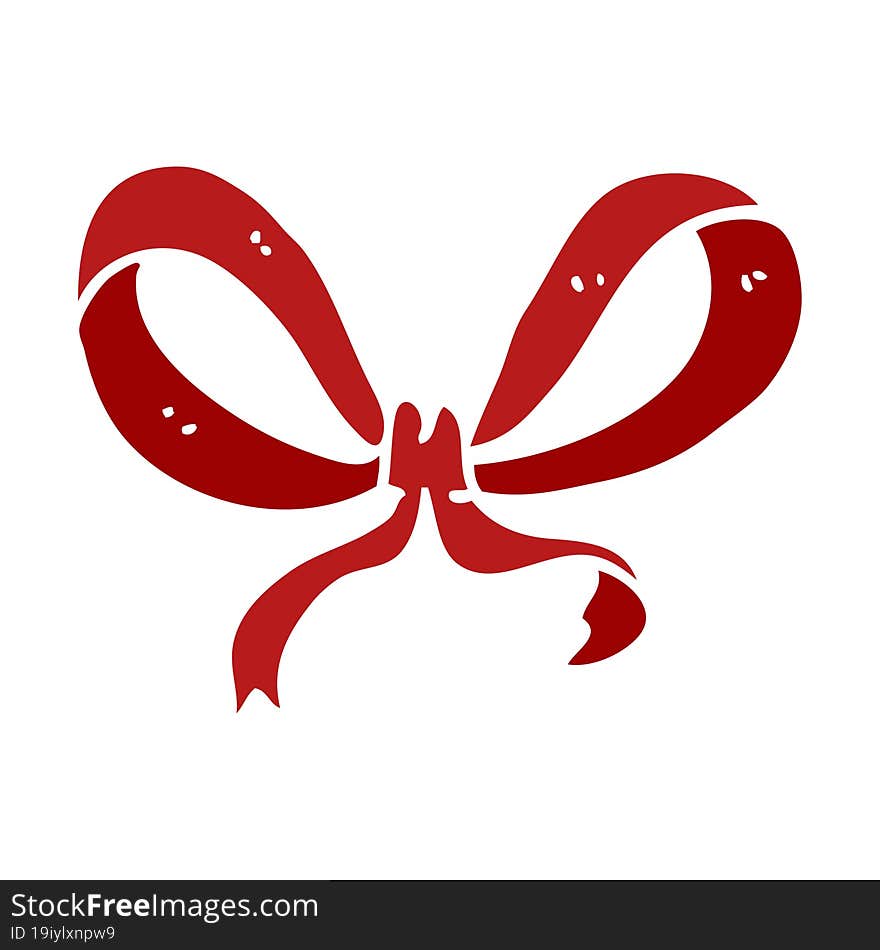 cartoon doodle red bow