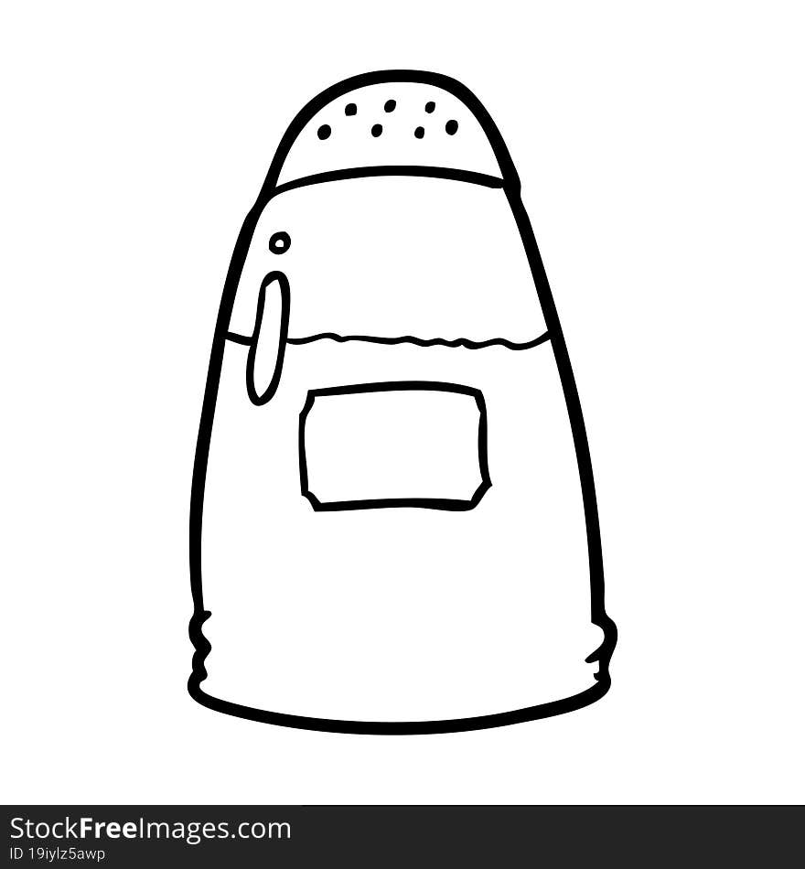 line drawing of a salt shaker. line drawing of a salt shaker