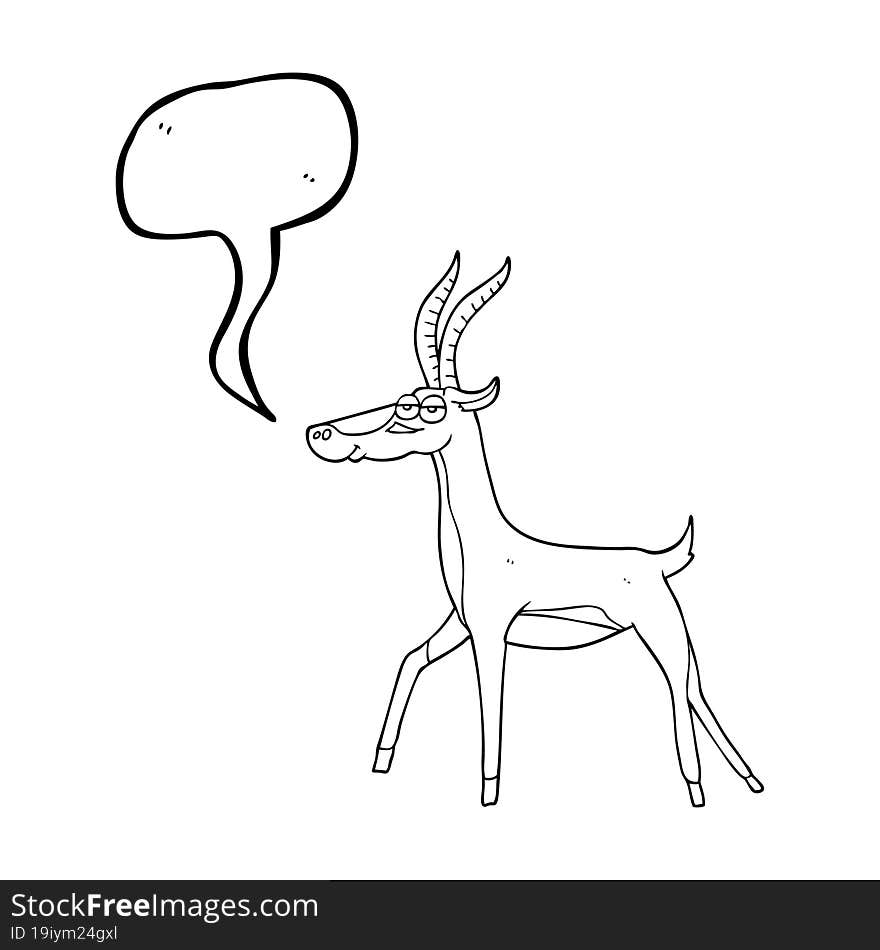 Speech Bubble Cartoon Gazelle