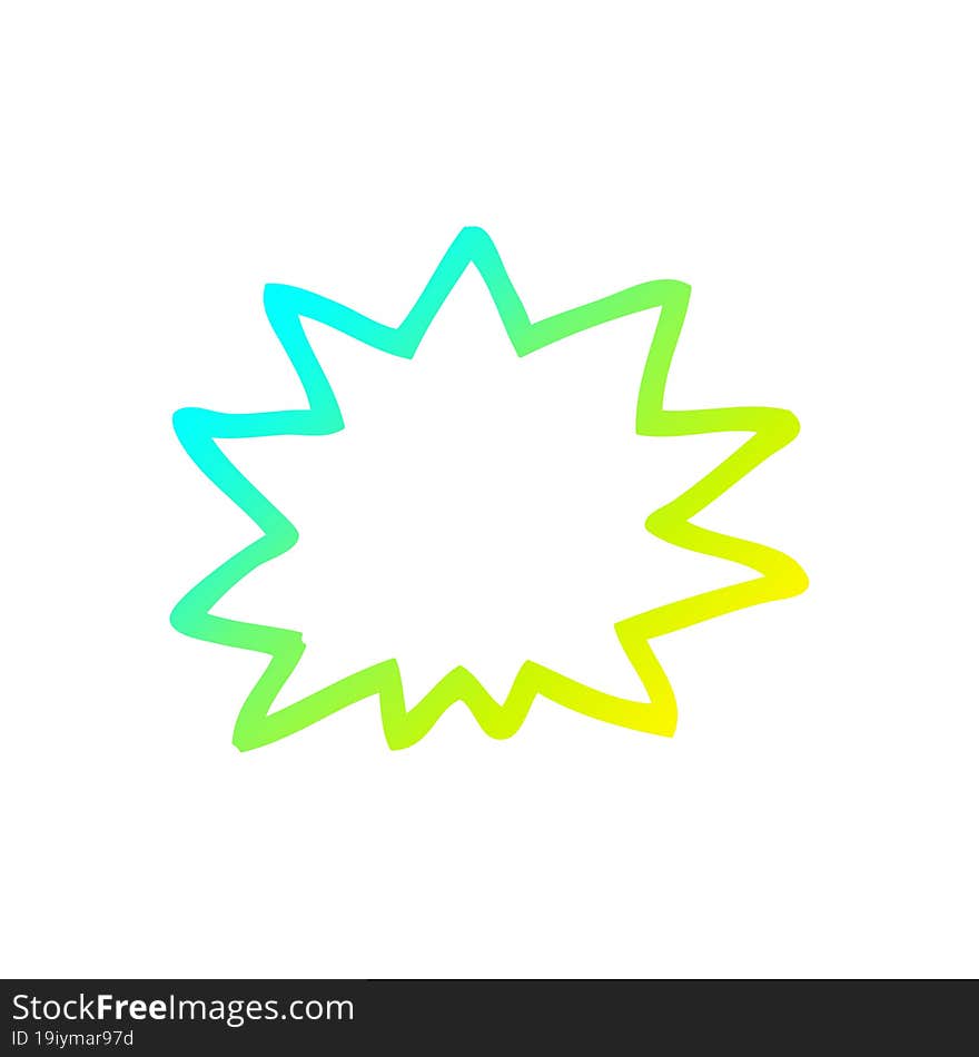 Cold Gradient Line Drawing Cartoon Explosion