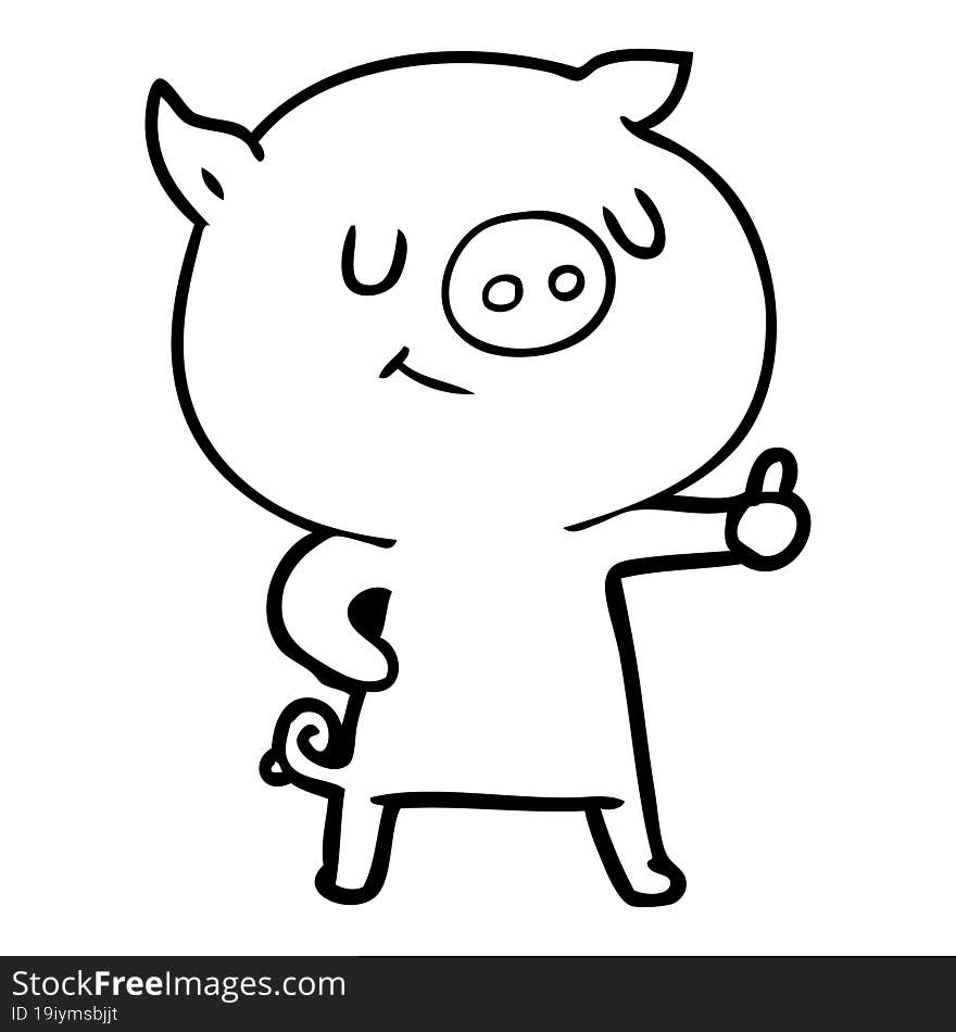 happy cartoon pig. happy cartoon pig