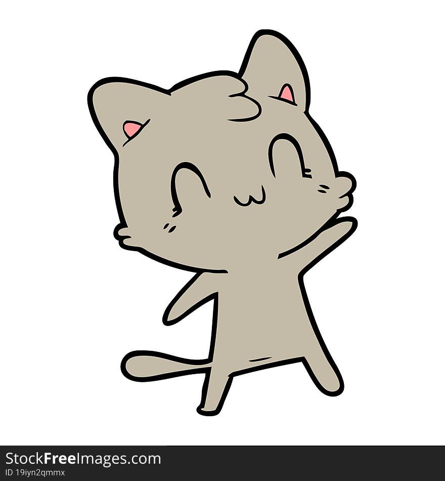 cartoon happy cat. cartoon happy cat