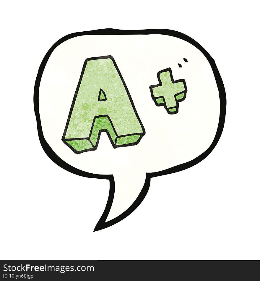 Speech Bubble Textured Cartoon A Grade Symbol