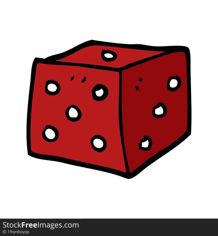 cartoon doodle red dice