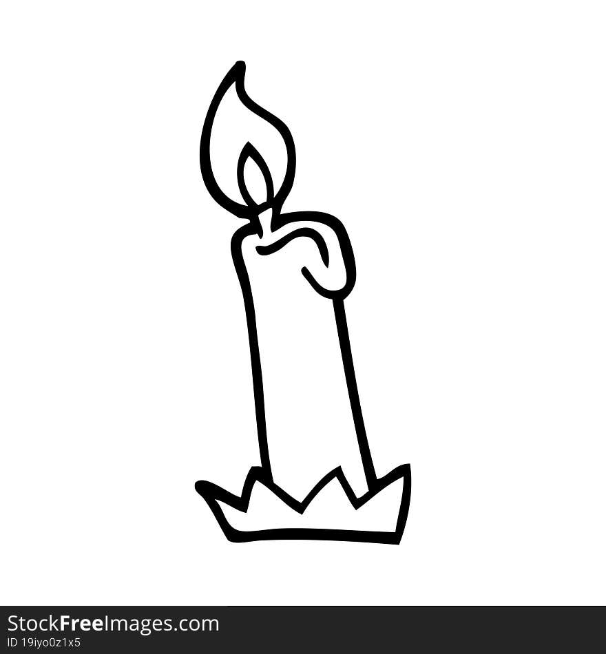 Black And White Cartoon Birthday Candle