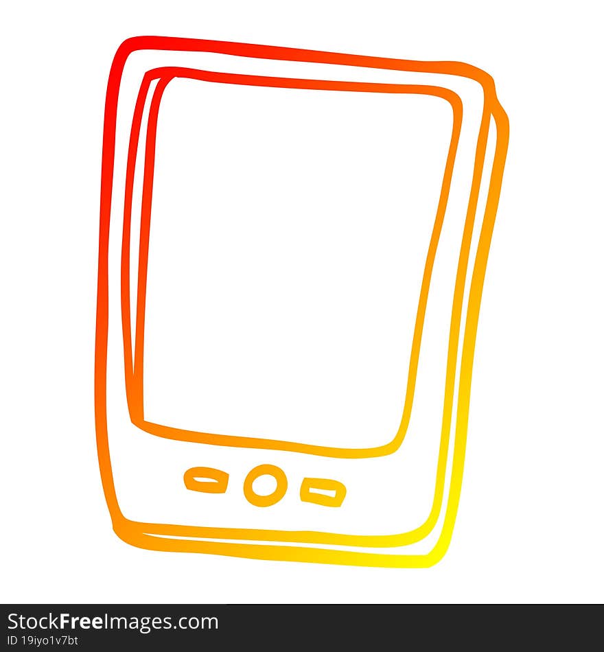 warm gradient line drawing of a cartoon modern mobile