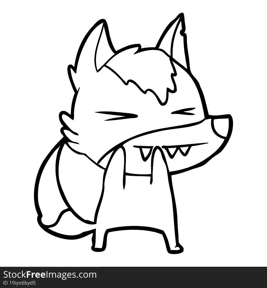 angry wolf cartoon. angry wolf cartoon