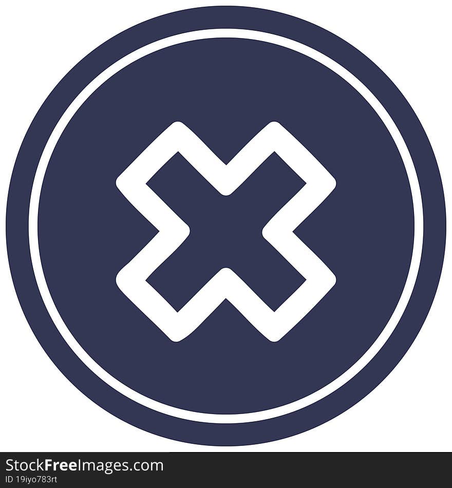 Multiplication Sign Circular Icon