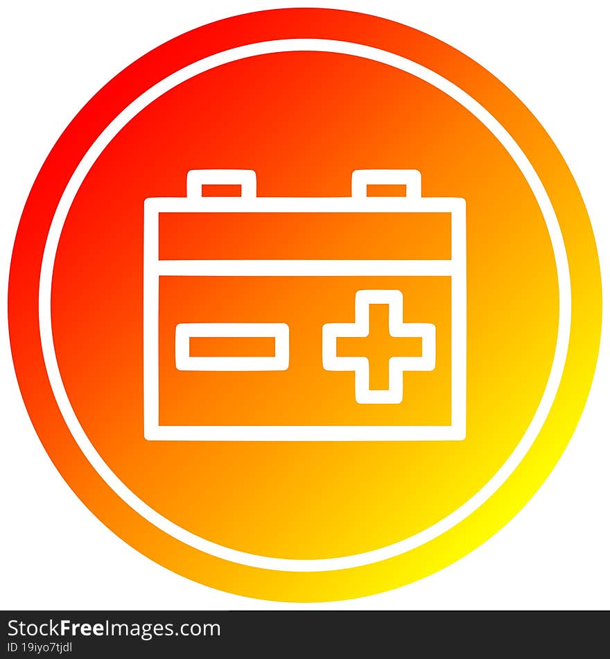 industrial battery circular in hot gradient spectrum