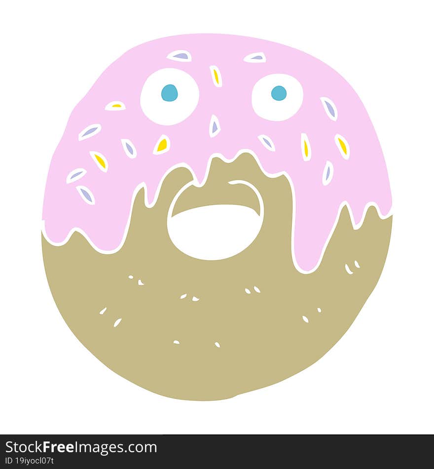 flat color illustration of doughnut. flat color illustration of doughnut