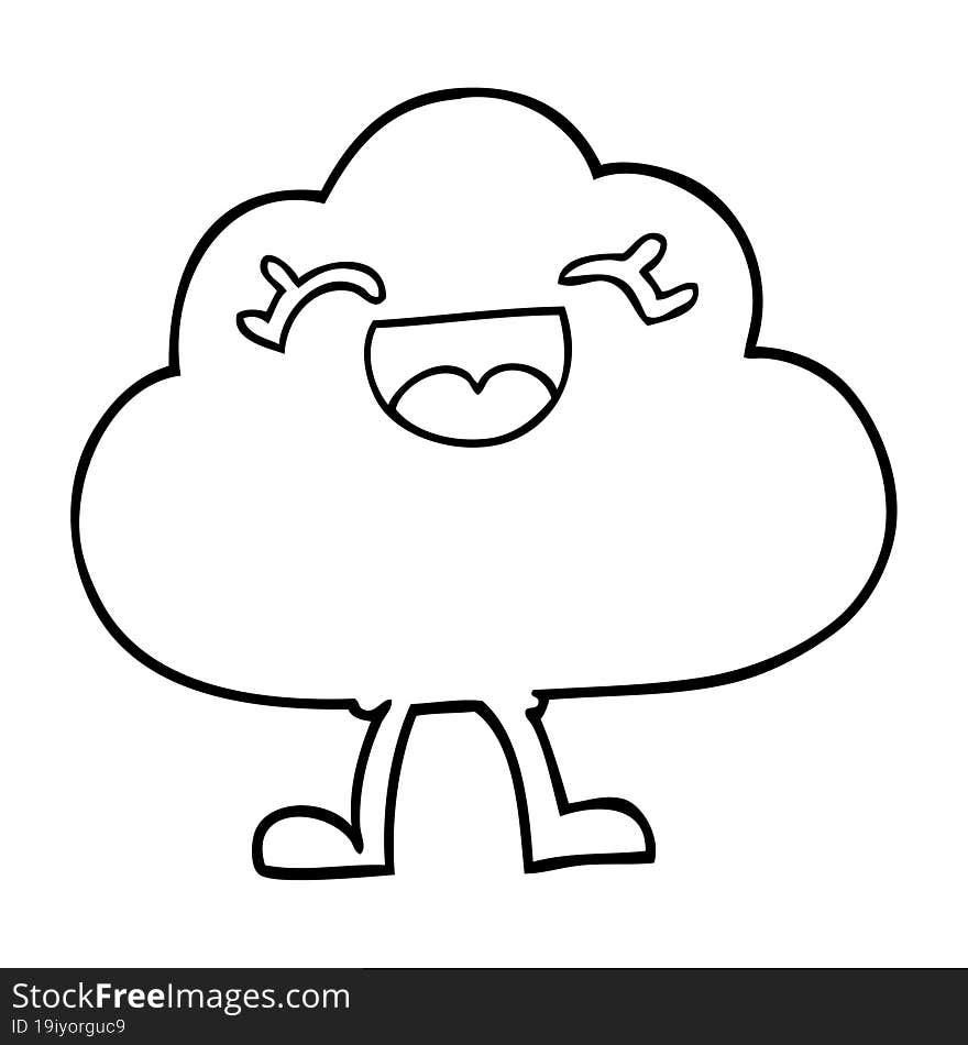 line drawing cartoon expressive weather cloud