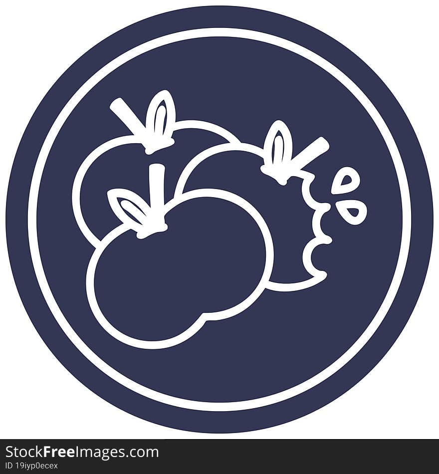 juicy apples circular icon