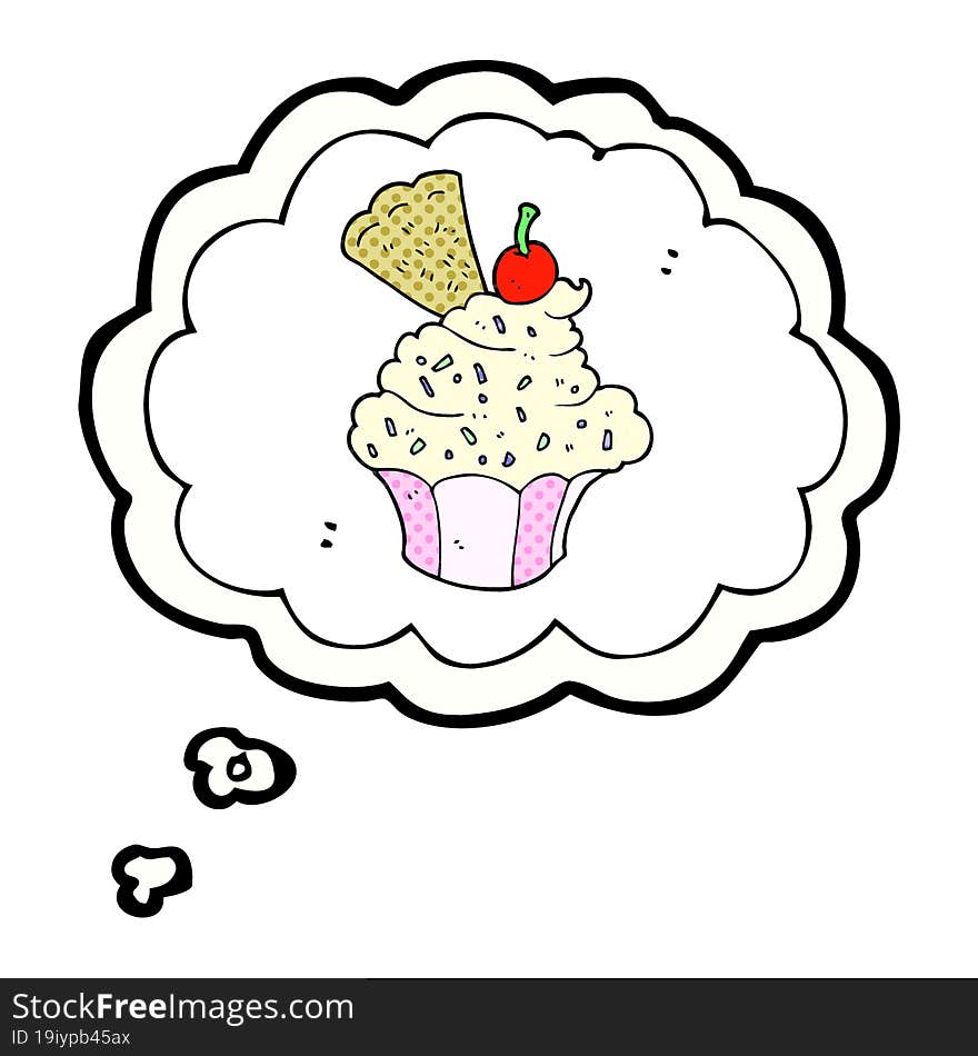 Thought Bubble Cartoon Cupcake