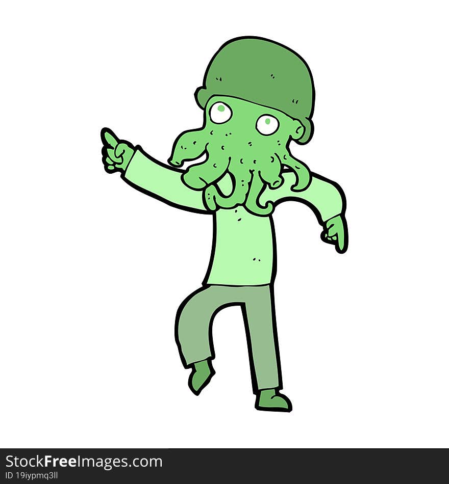 cartoon alien man dancing