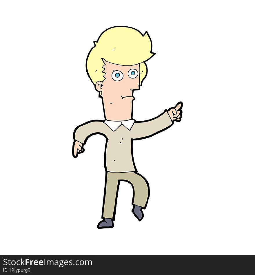 cartoon man pointing