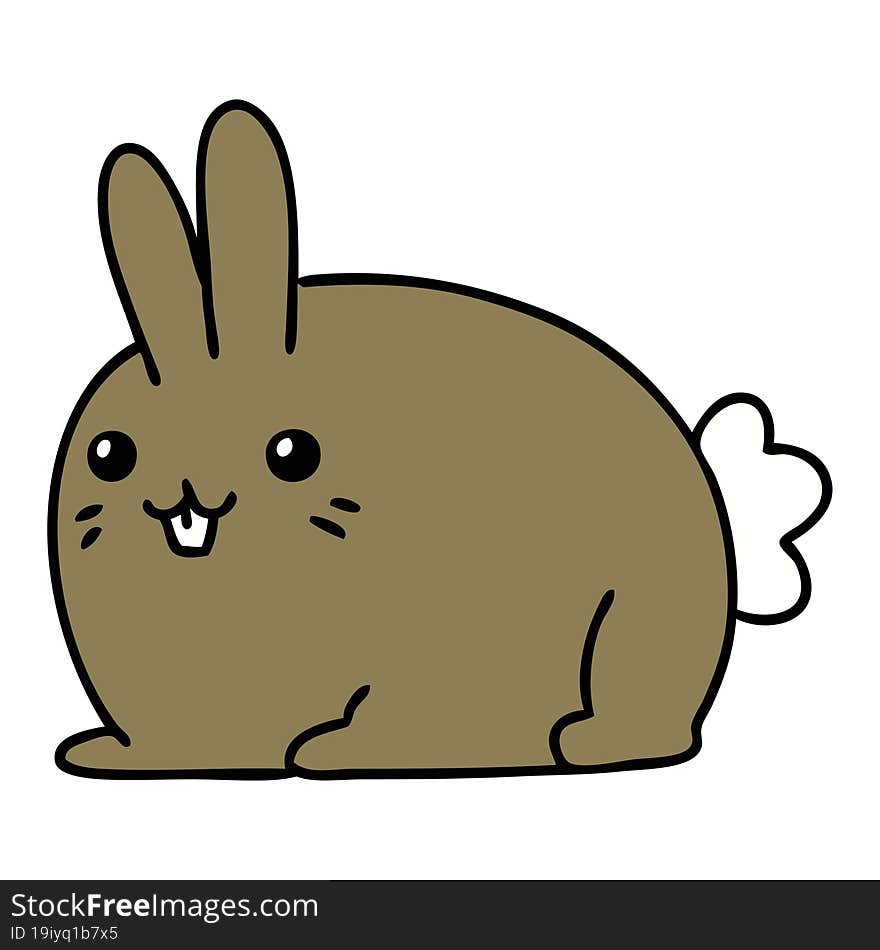 cartoon of a happy pet rabbit