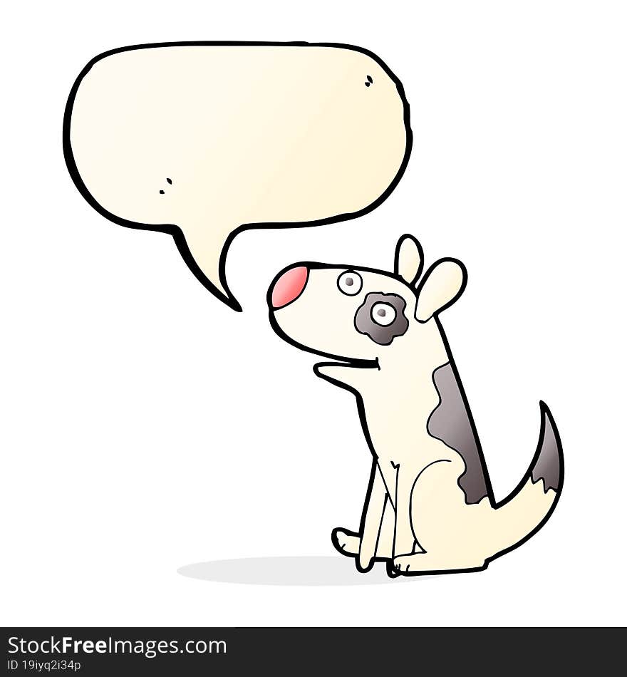 Cartoon Happy Dog With Speech Bubble