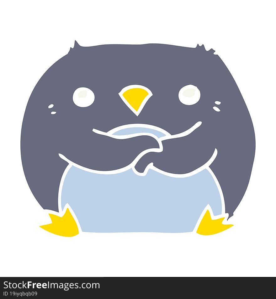 flat color style cartoon penguin