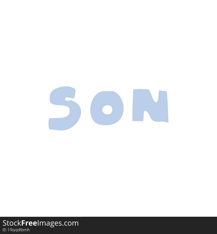 flat color style cartoon word son