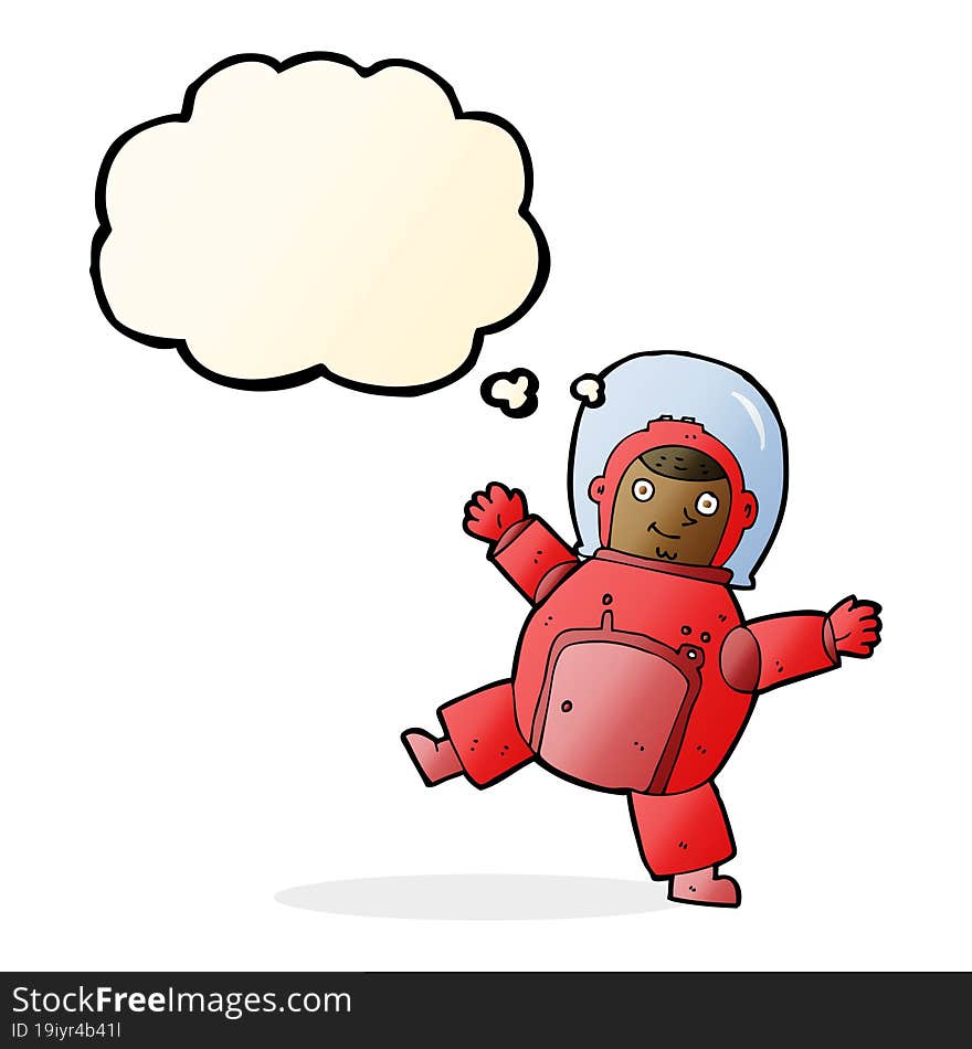 Cartoon Astronaut With Thought Bubble