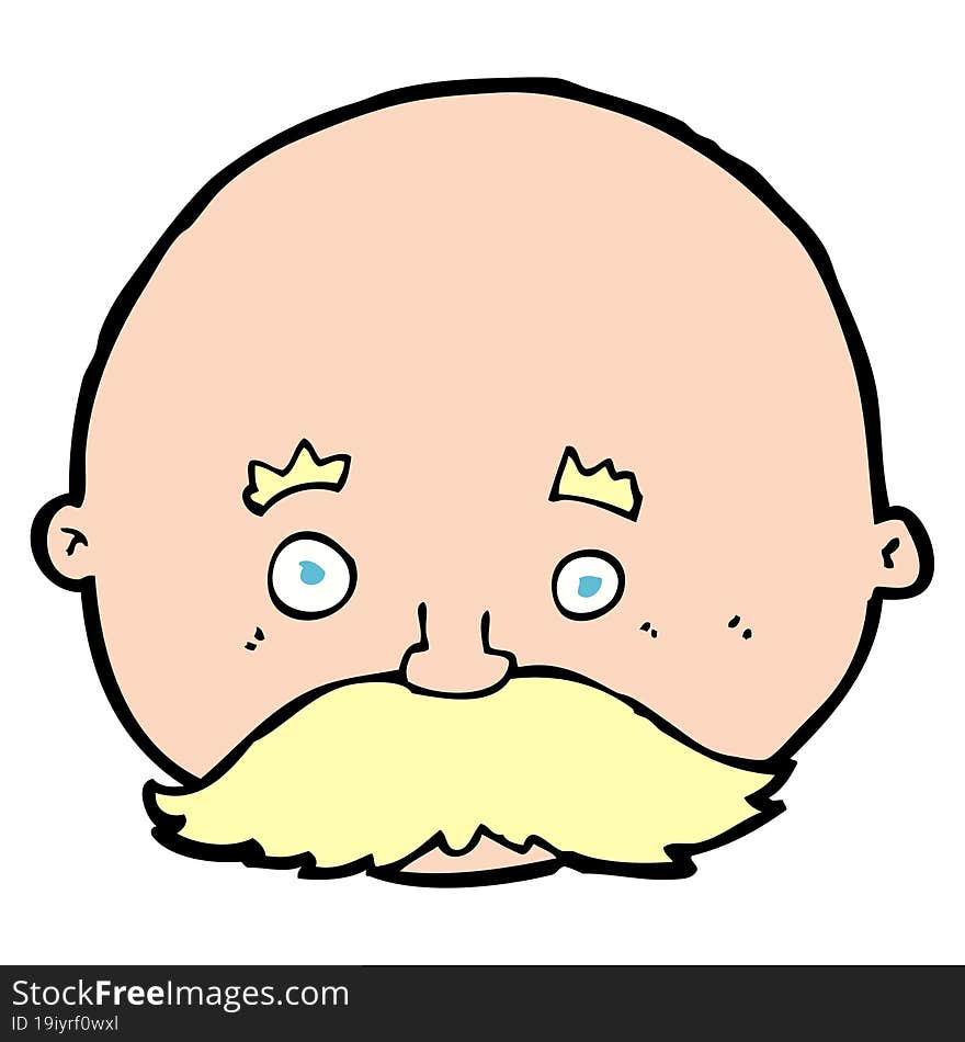 Cartoon Bald Man With Mustache