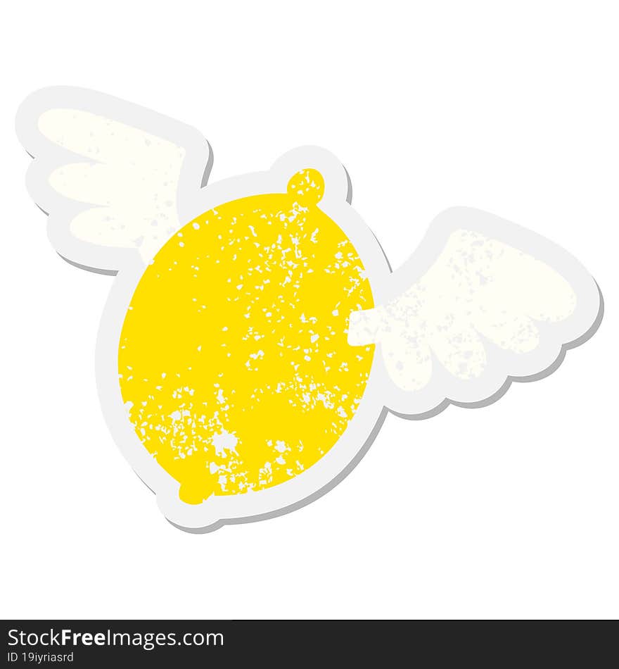 lemon flying up to heaven grunge sticker