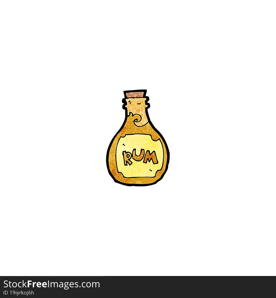 cartoon rum bottle