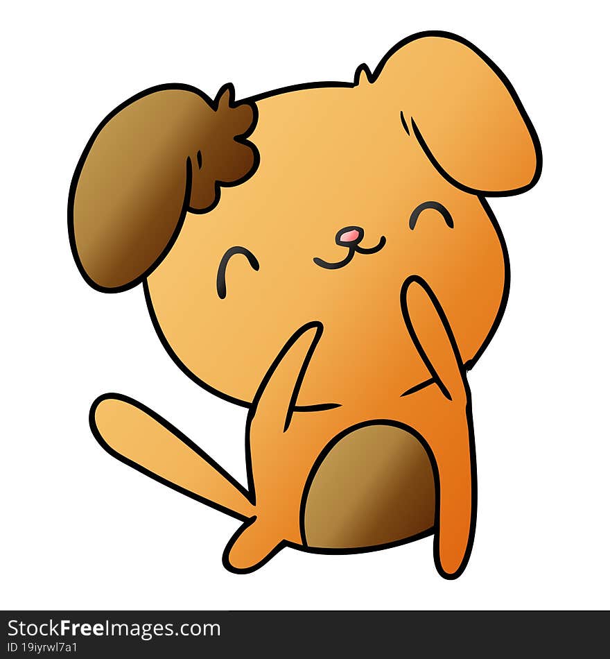 gradient cartoon illustration kawaii of a cute dog. gradient cartoon illustration kawaii of a cute dog