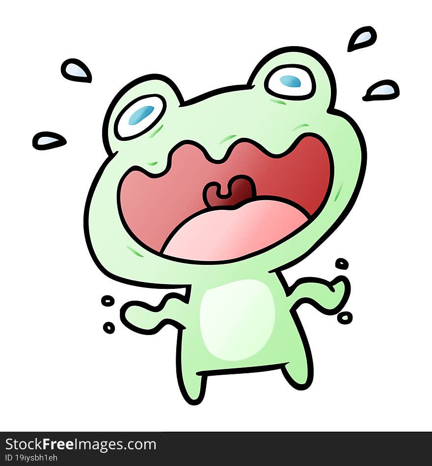 cute cartoon frog frightened. cute cartoon frog frightened